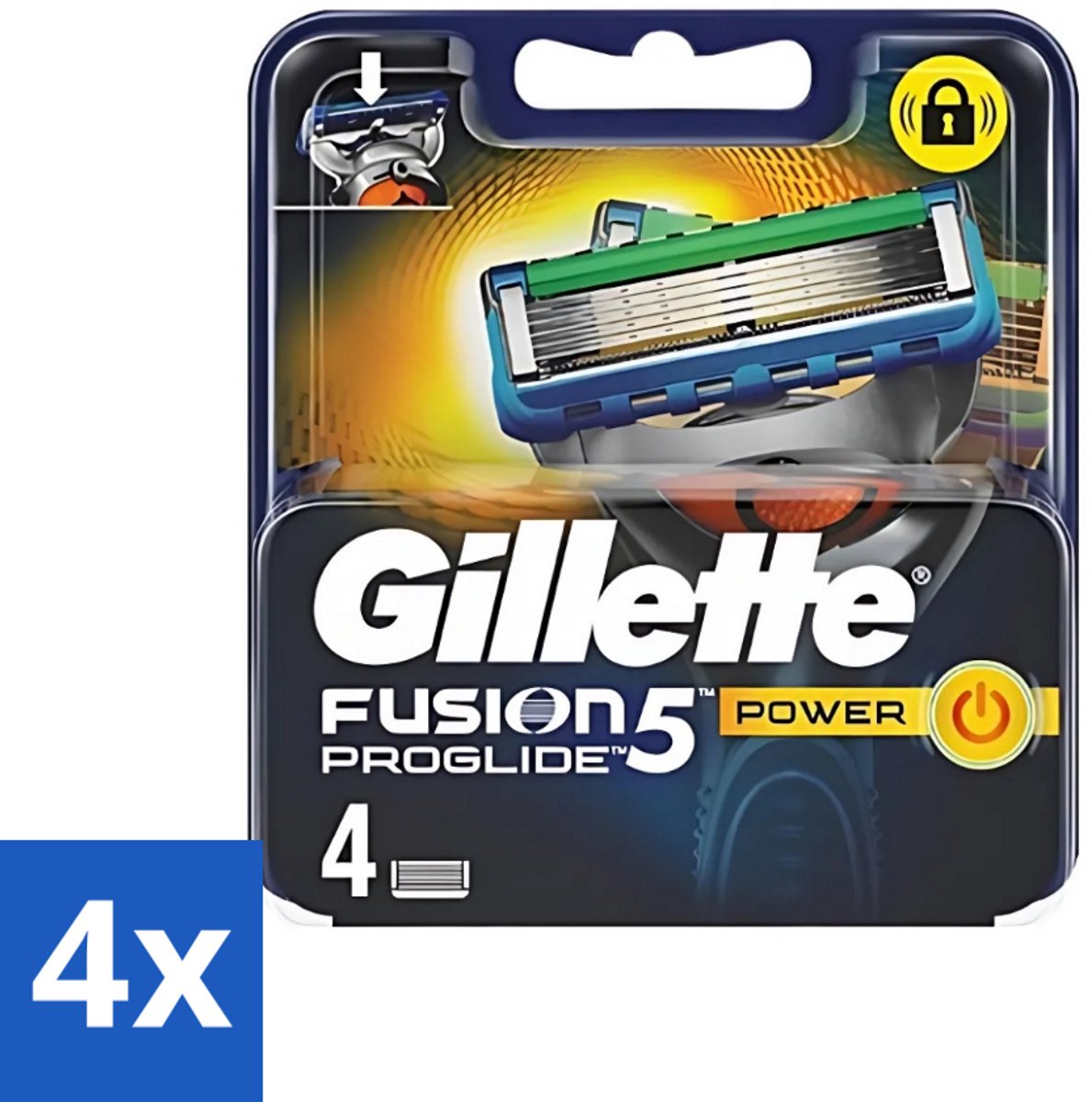 4 x Gillette - Fusion 5 ProGlide Power - Precisie en comfort - 4 Navulscheermesjes - Scheermesjes - Scheren - Scheren Mesjes - Scheren Voor Mannen - Scheren Comfort