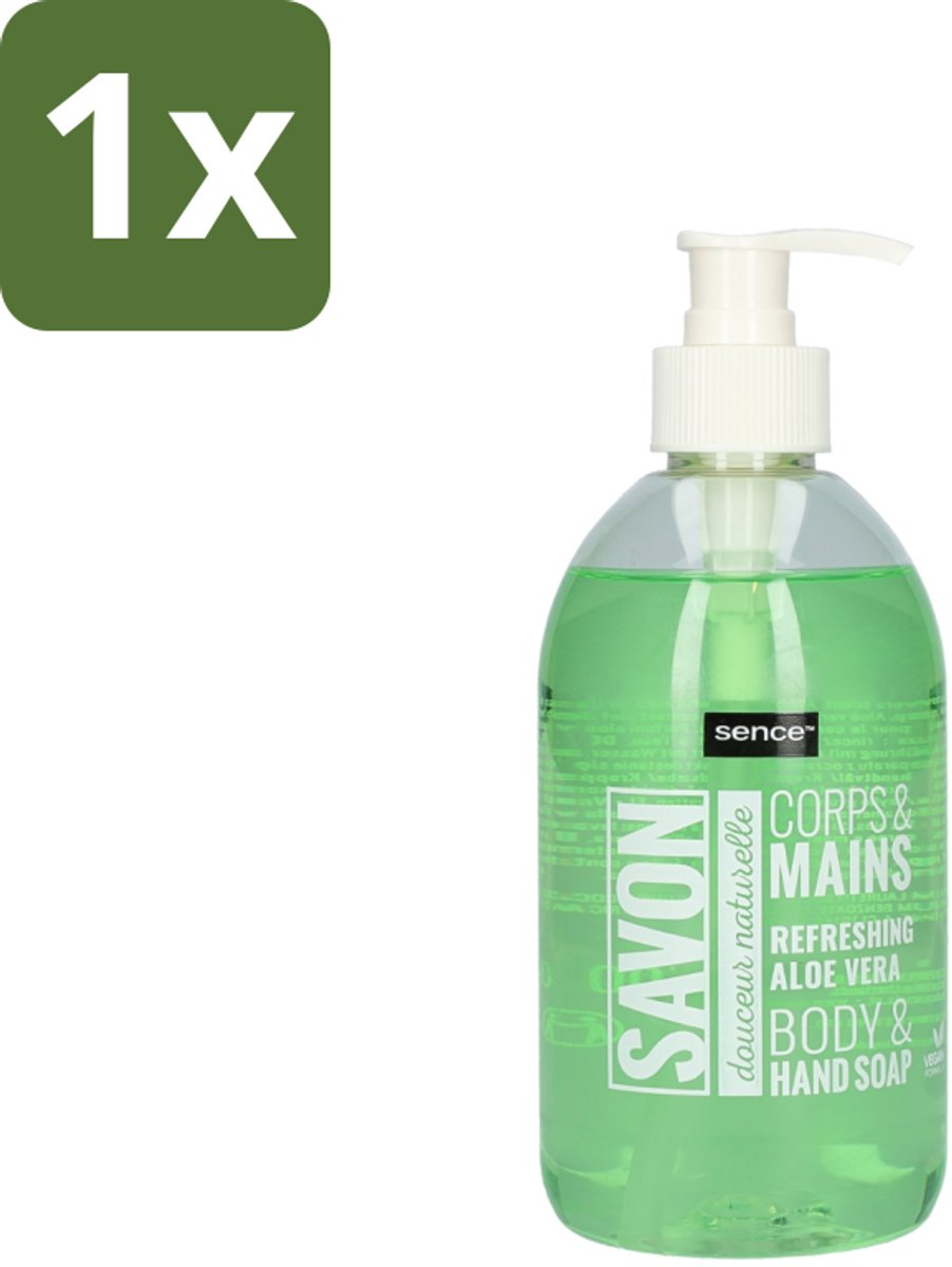 1 x Sence - Refreshing Aloe Vera - Handzeep - Savon - 500 ml - Aloe Vera Handzeep - Handzeep Aloe Vera - Aloe Vera Handverzorging - Vloeibare Handzeep - Aloe Vera Geur