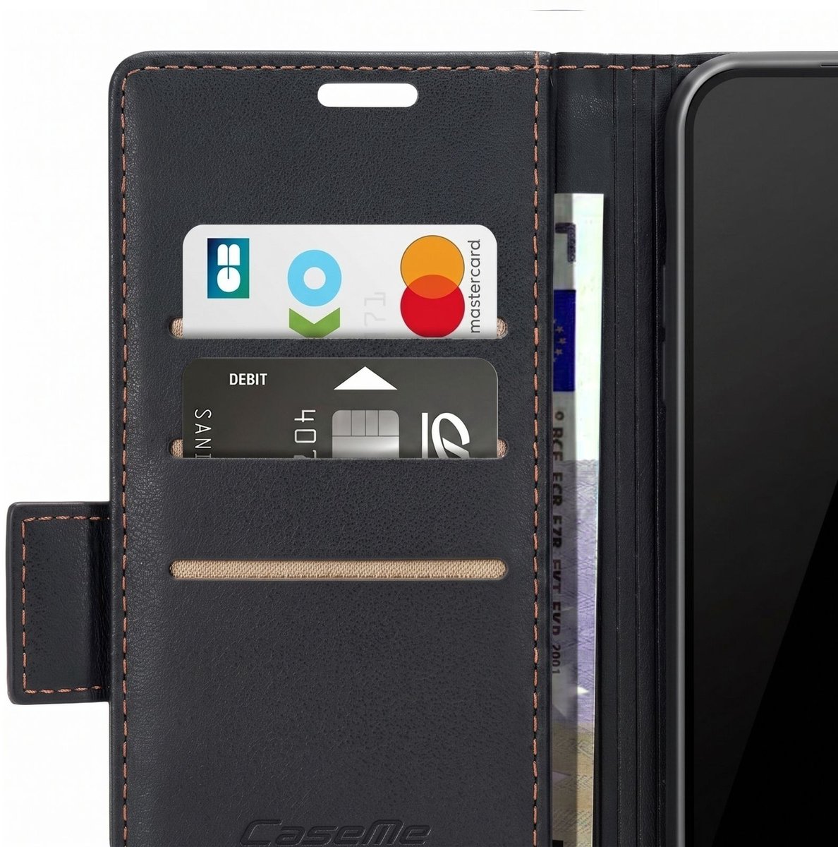 Caseme, Wallet Hoesje geschikt voor Google Pixel 10a Anti-RFID met Standaard, Zwart