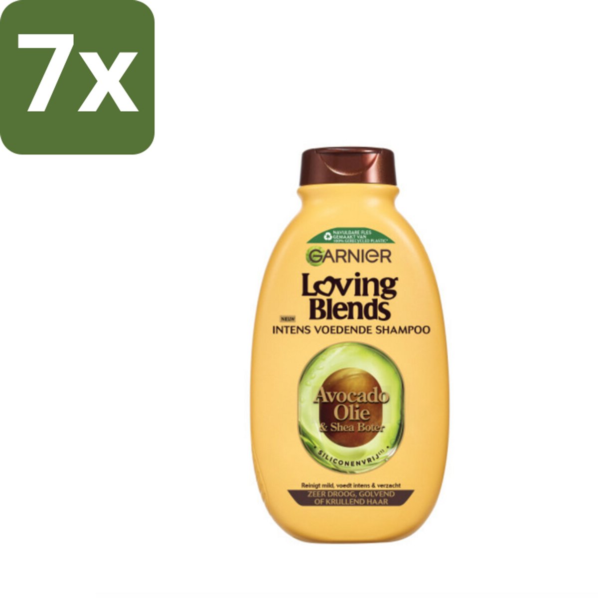 7 x Garnier Loving Blends Avocado Olie en Shea Boter Shampoo 300 ml - Avocado Olie Shampoo - Shea Boter Shampoo - Droog Haar Shampoo - Pluizig Haar Shampoo - Intensieve Voeding Shampoo