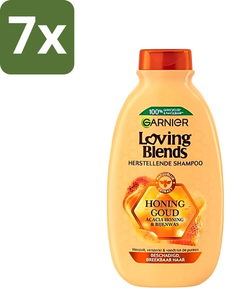 7 x Garnier - Loving Blends - Shampoo - Honing Goud - Beschadigd & Breekbaar Haar - 300 ml - Beschadigd Haar - Breekbaar Haar - Honing Shampoo - Haar Herstellen - Haar Beschermen