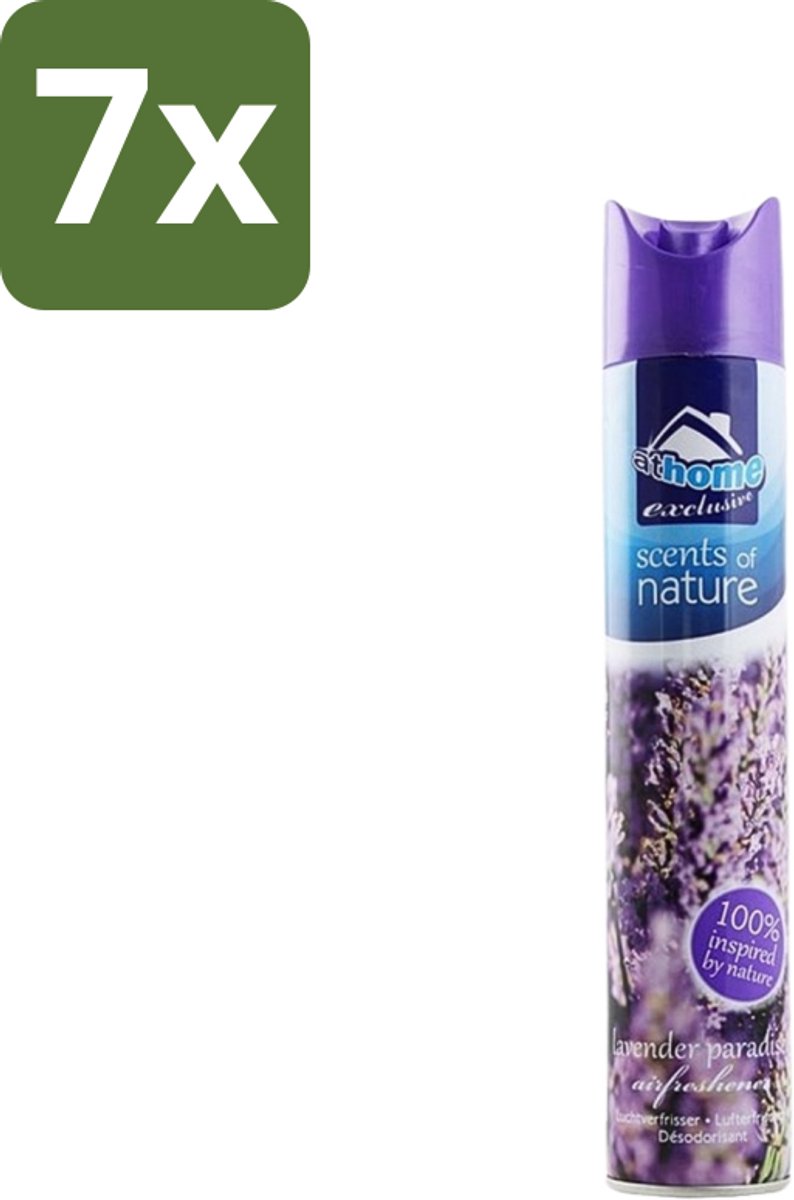 7 x At Home - Scents Of Nature - Luchtverfrisser - Geïnspireerd Door Natuur - 400 ml - Luchtverfrisser - Natuurlijke Geur - Lavendel - Geur Neutraliseren - Frisse Geur