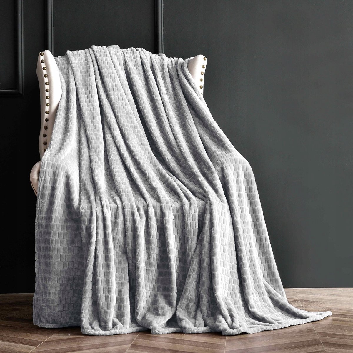 Milano Plaid 160x200cm - Elegant & Zacht Lichtgrijs