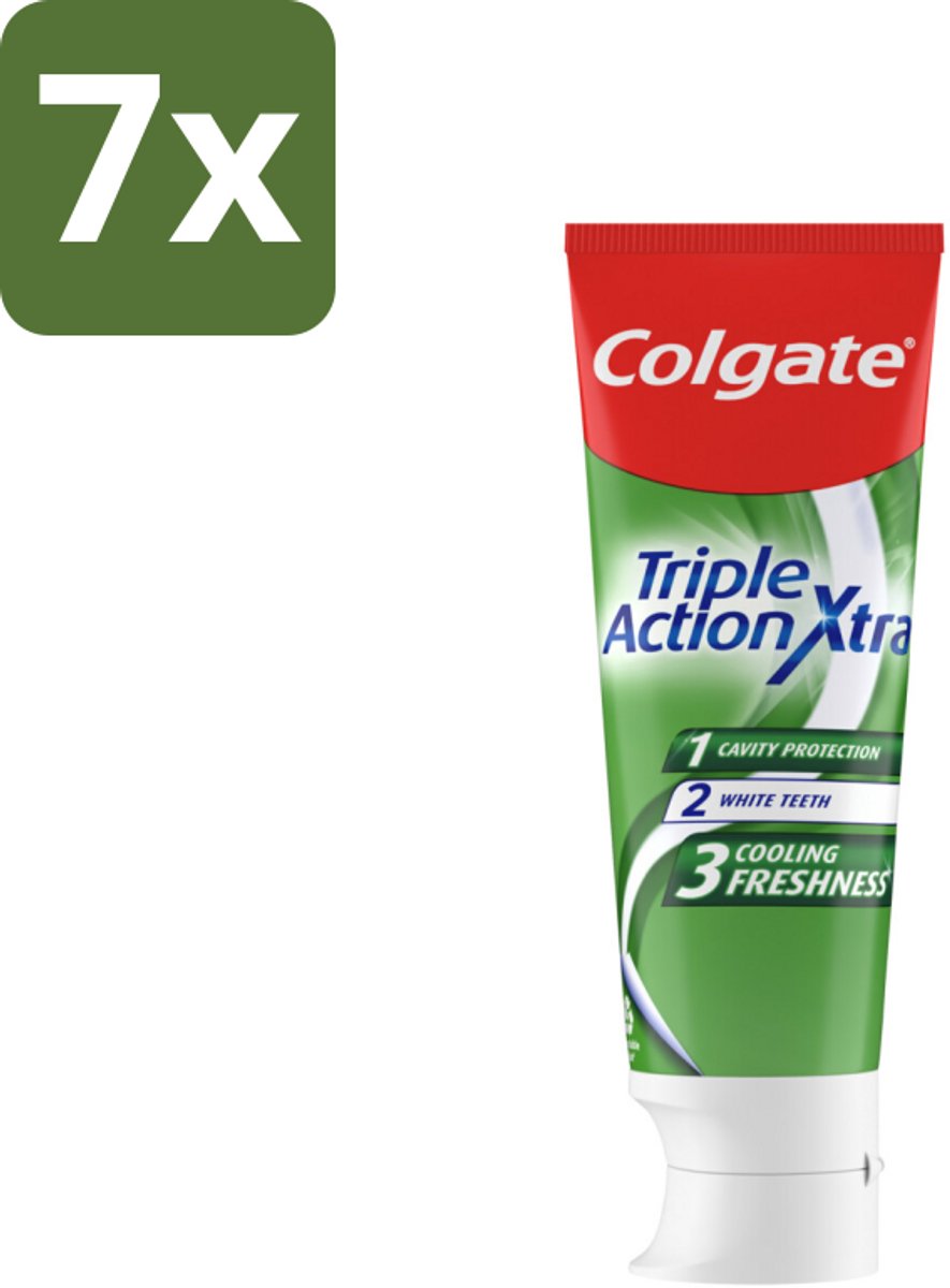 7 x Colgate Tandpasta Triple Action Extra Fresh 75 ml - Tandpasta - Gaatjes - Tanden - Frisse Adem - Mondverzorging