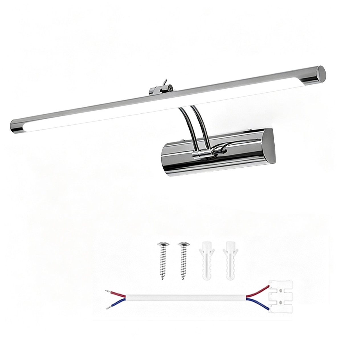 LED-spiegellamp - Badkamerverlichting - Make-uplamp - Minimalistische wandlamp - Waterdichte wandlamp - 55 cm - 10 W - 225 V - Warm licht - Roestvrij staal