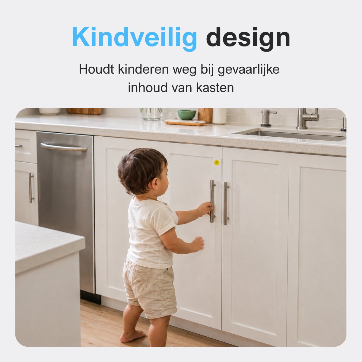 MasonPro Magnetisch Kinderslot Kastjes - Kastbeveiliging voor Kinderen - Kinderbeveiliging voor Kasten en Lades - Kinderslot Kast - Kinderveiligheid - Kastsloten Baby - Deurbeveiliging Kinderen - Zonder Boren & Schroeven - 4 Stuks - Wit – foto 3