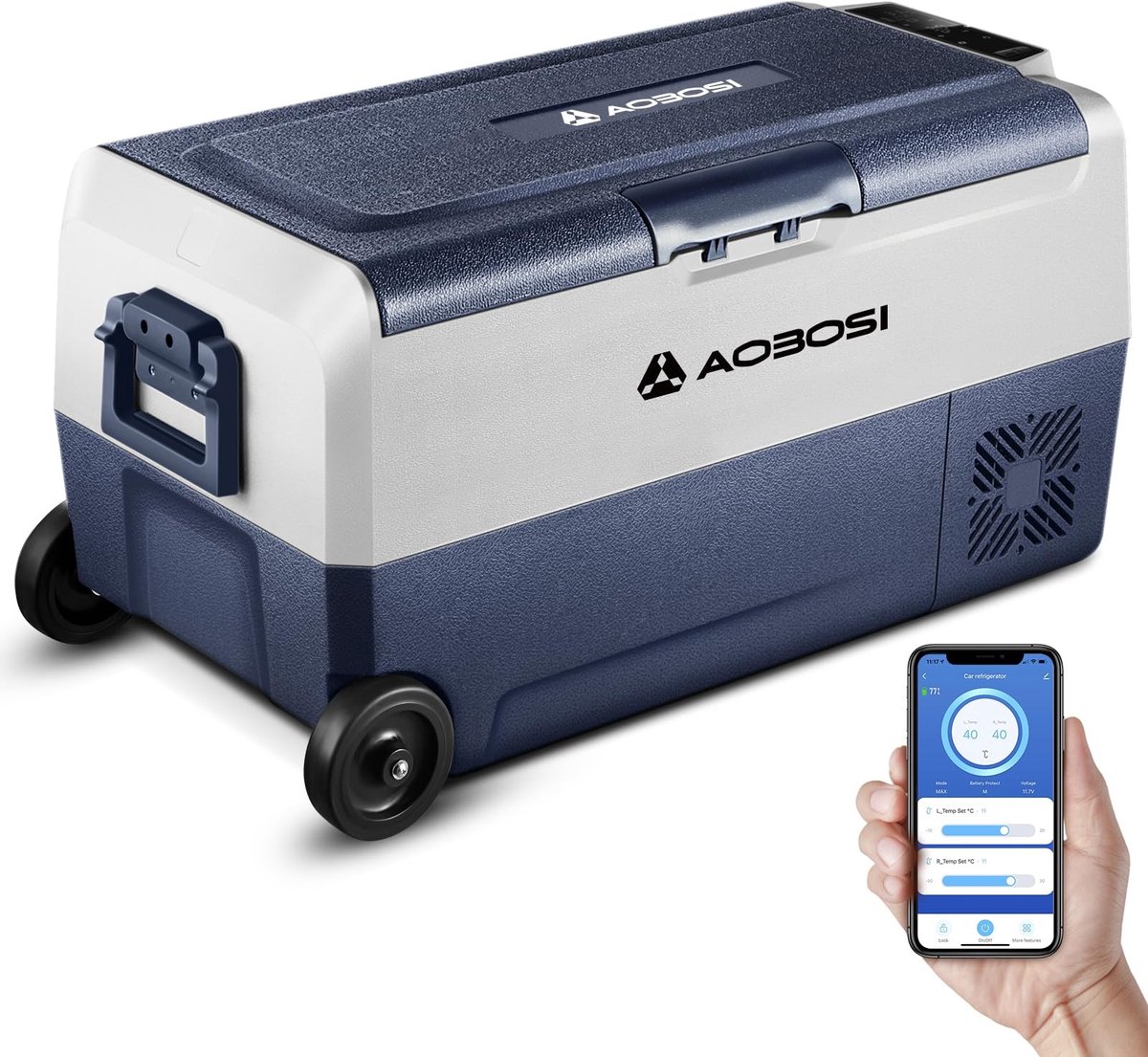 Solidchoice - 36L Compressor Koelbox met Dubbele Zone en App Controle