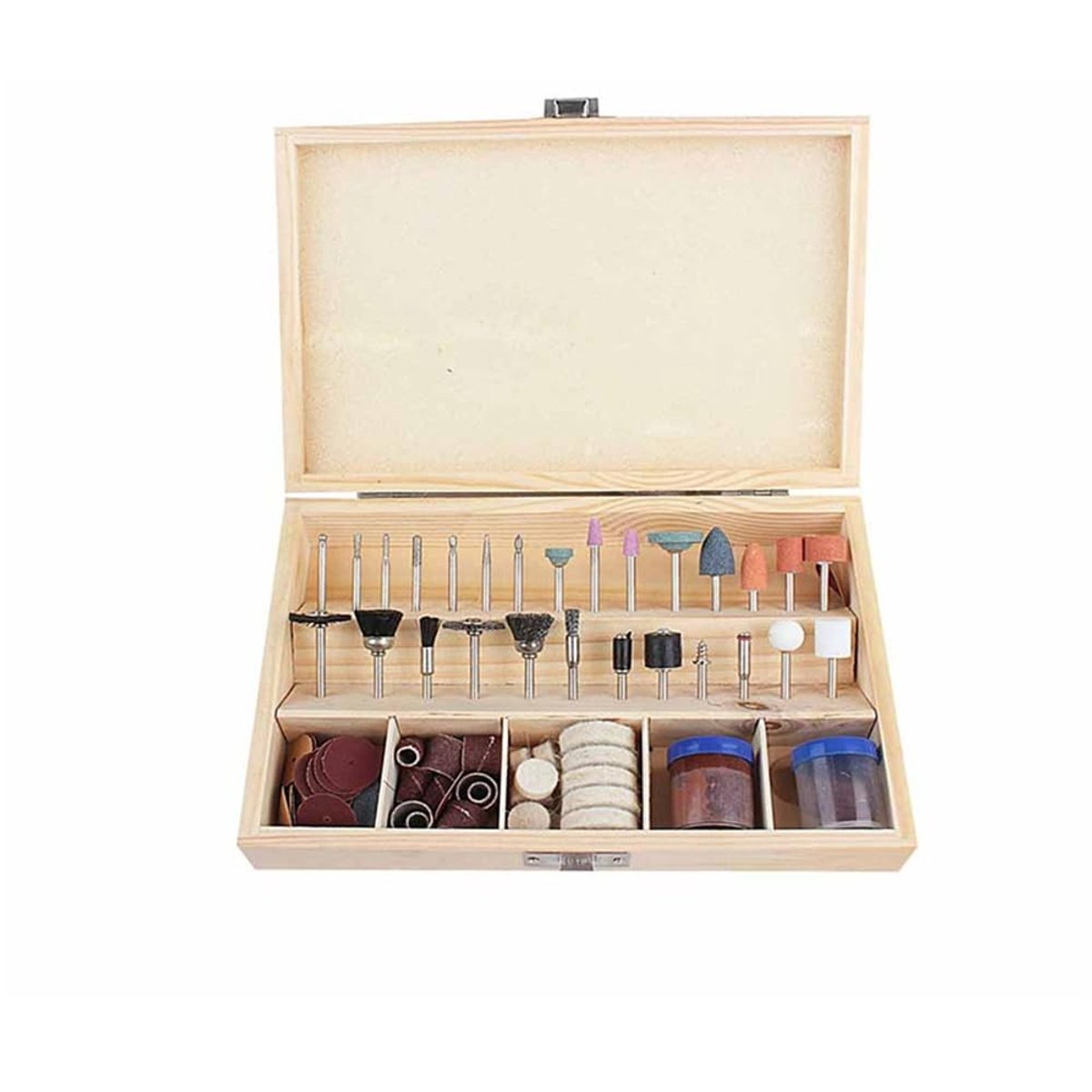 Solidchoice - 100-delige Accessoireset voor Elektrische Slijper met Houten Opbergdoos