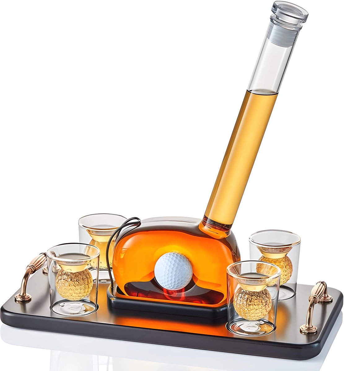 Elzusha - Whiskey Carafe in Golfclub Vorm 750ml met Golfbal