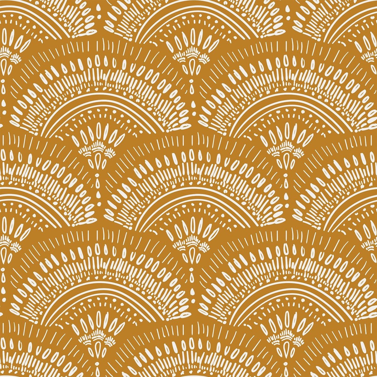 Elzusha - Geometrisch Zelfklevend Behang in Mosterdgeel 44.5 x 300 cm
