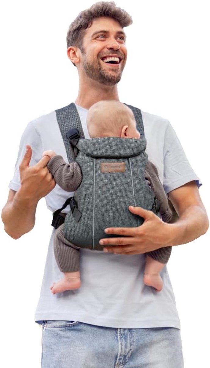 Baby Draagzak - Draagdoek Baby - Veilig Dragen - Ergonomisch Ontwerp - Tot 15kg - Beige – foto 7