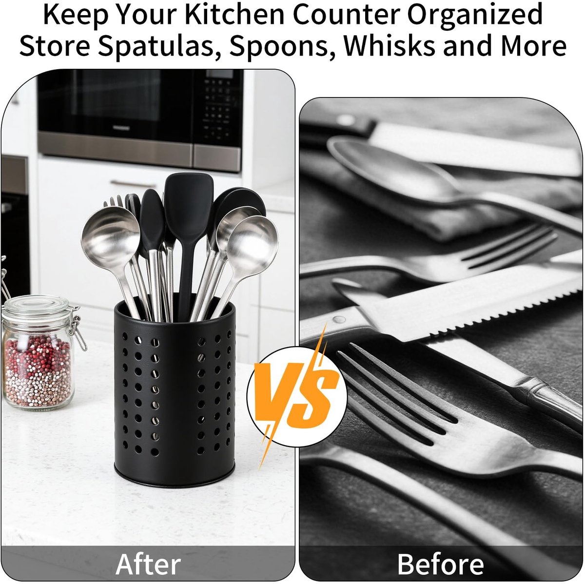Elzusha - RVS Keuken Organizer voor Bestek met 2 Stuks