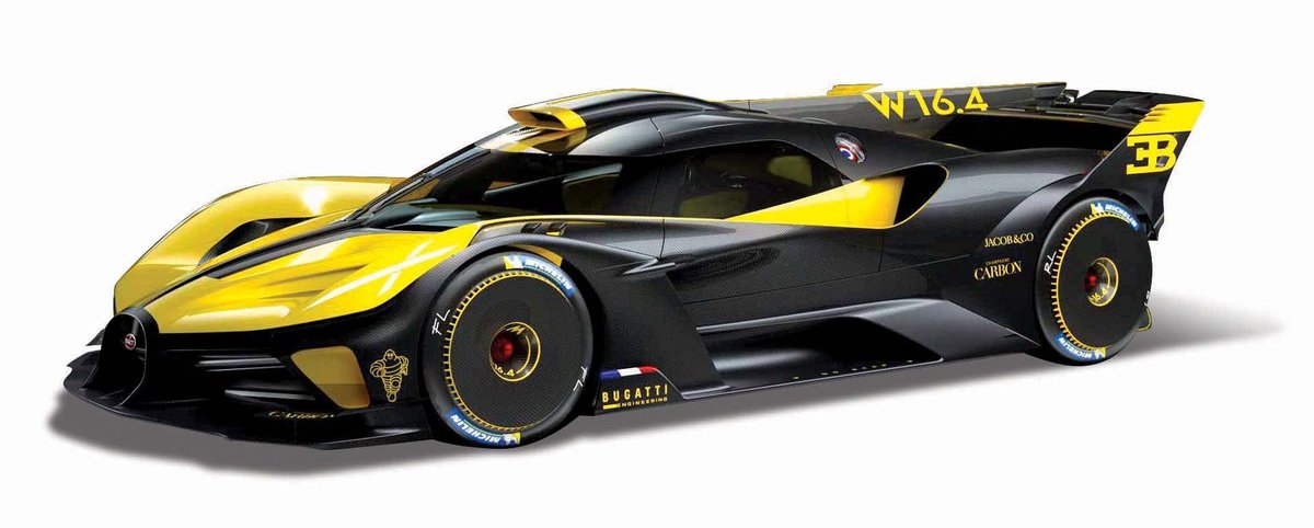 Elzusha - Diecast Modelauto Bugatti Bolide 1:18 Geel