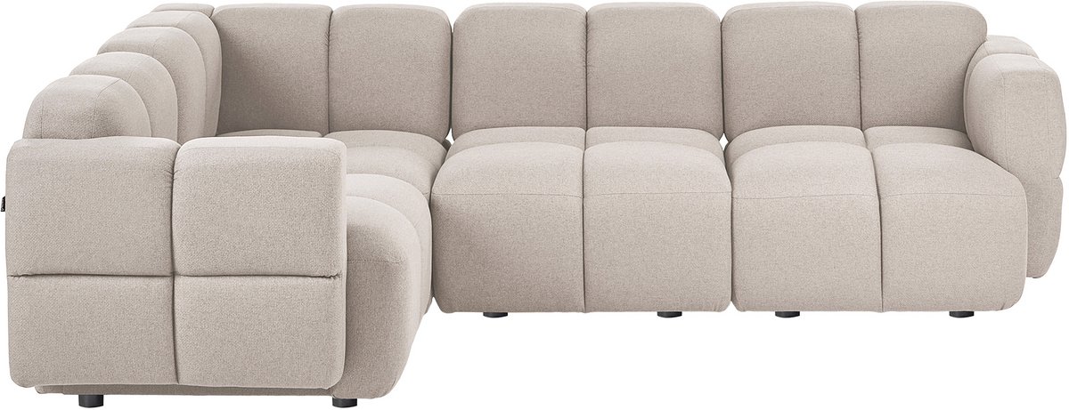 MAKSABERG - Hoekbank 4-zits - Beige - Rechtszijdig - Polyester