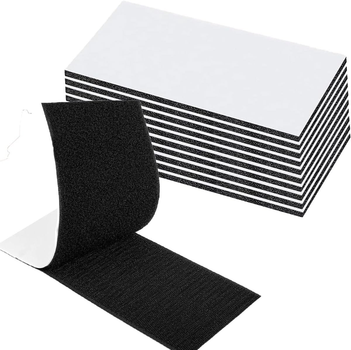 Extra sterke zwarte lijmverbindingen voor muren, deuren, kunststof, vloeren, glas en metaal - 10 stuks, 5 x 10 cm.