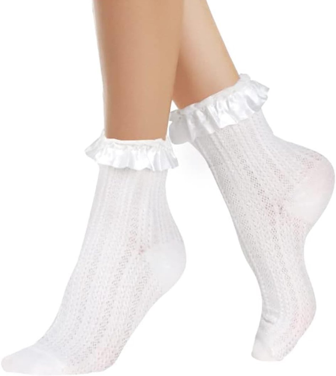Elegante Ruffle Sokken voor Dames, Kanten Danssokken, Perfect voor Kostuums en Feestjes