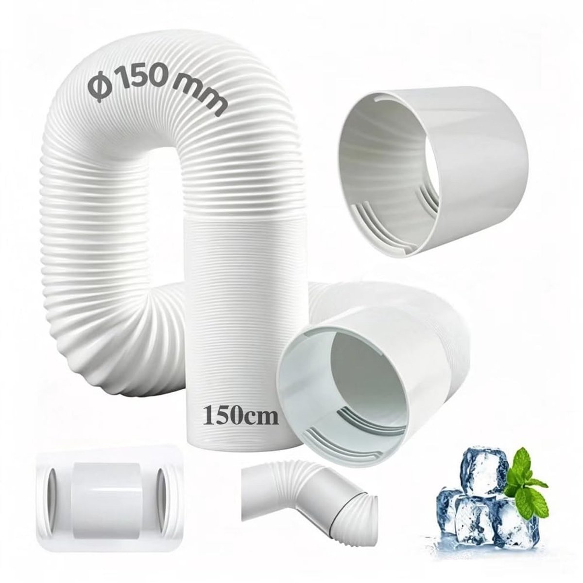 Elzusha - Afvoerslang voor Airconditioning met Adapter, 150 cm Lengte