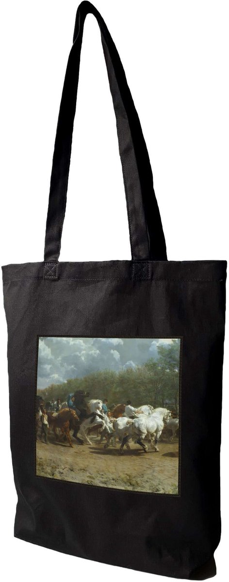 Shopper Tas met Paardenprint - Canvas, Groot Formaat