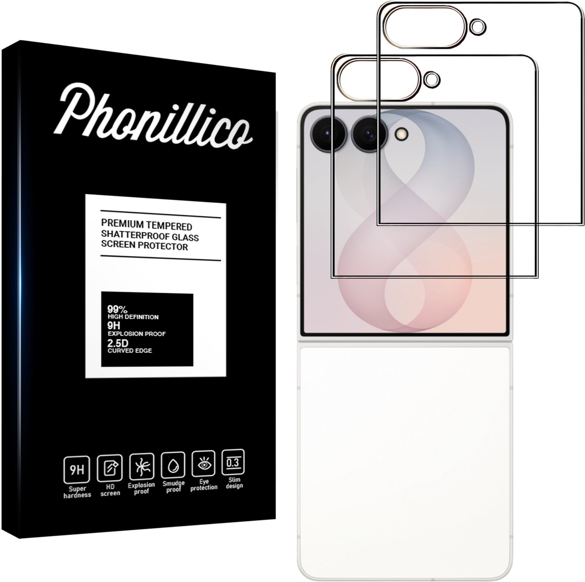 Screenprotector geschikt voor Samsung Galaxy Z Flip 8 - 2 stuks Beschermglas van glas Transparante glazen schermbeschermfolie