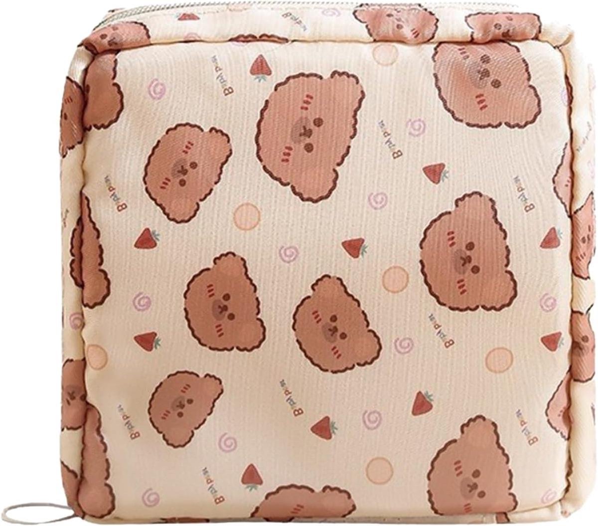 Maandverband tasje - Hygiëne tasje - Persoonlijke verzorging - Stijlvol en draagbaar - 12 x 4 x 12 cm - Bedrukt