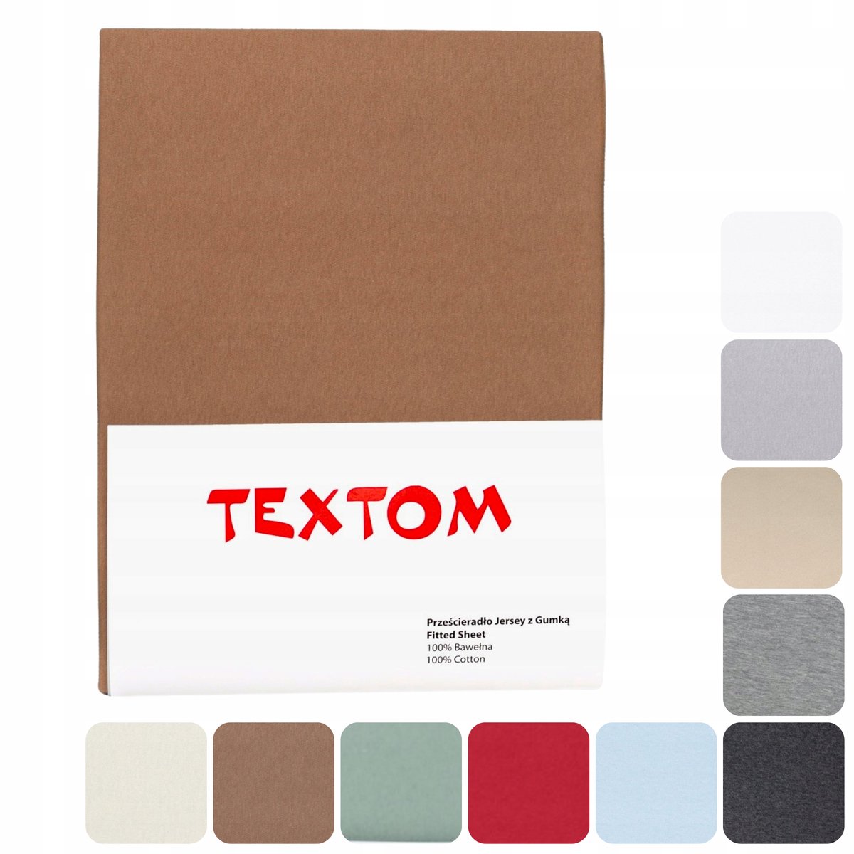 Jersey Hoeslaken 90x200cm +30cm Matras - Katoen, Bruin Nougat