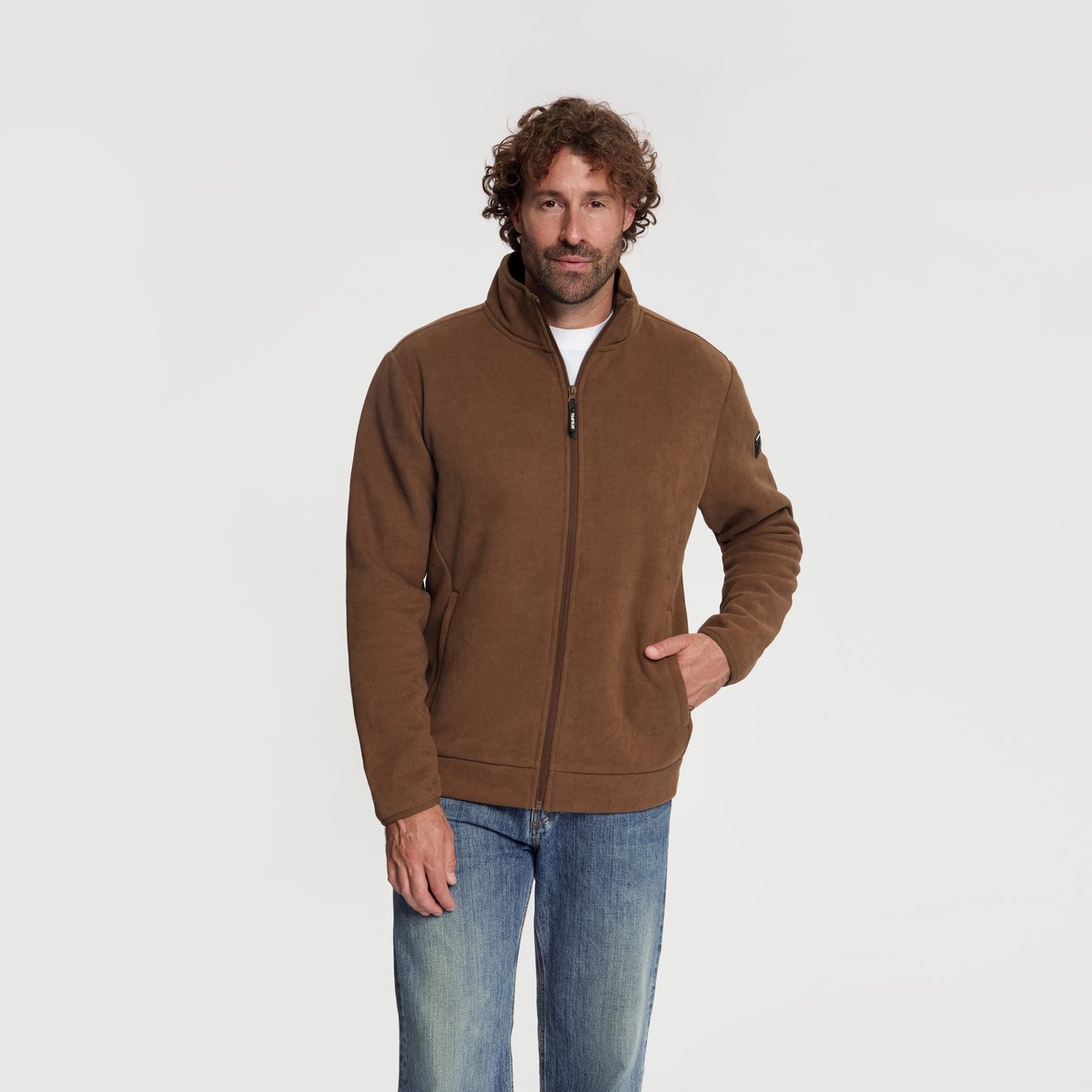 Travelin' Rolf Heren - Outdoorvest - Fleece - Donkerbruin