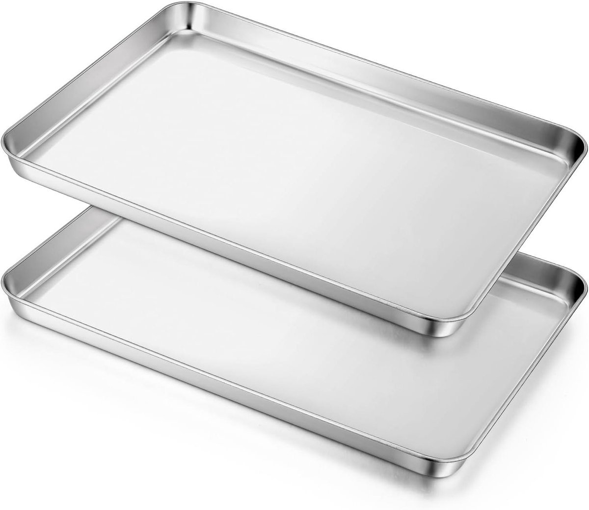 Bakplaat Set - Roestvrij Staal - Bakken en Braden - Vaatwasserbestendig - 31x24 cm - Zilverkleurig