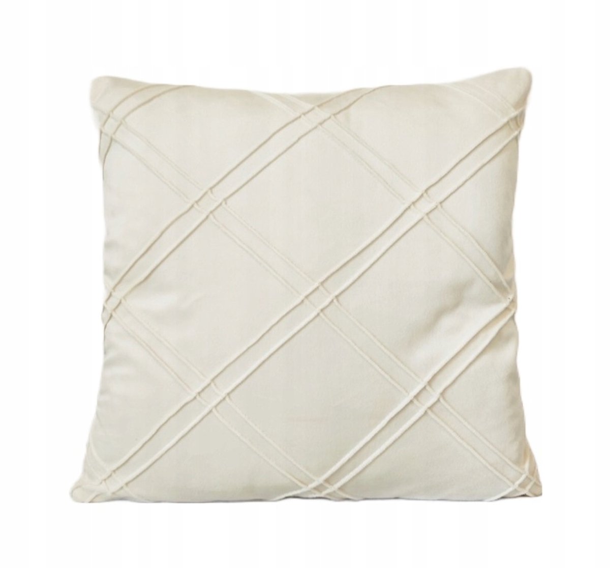 Decoratieve Kussenhoes 45x45 cm Crème Linnen Textuur 3D Ruit