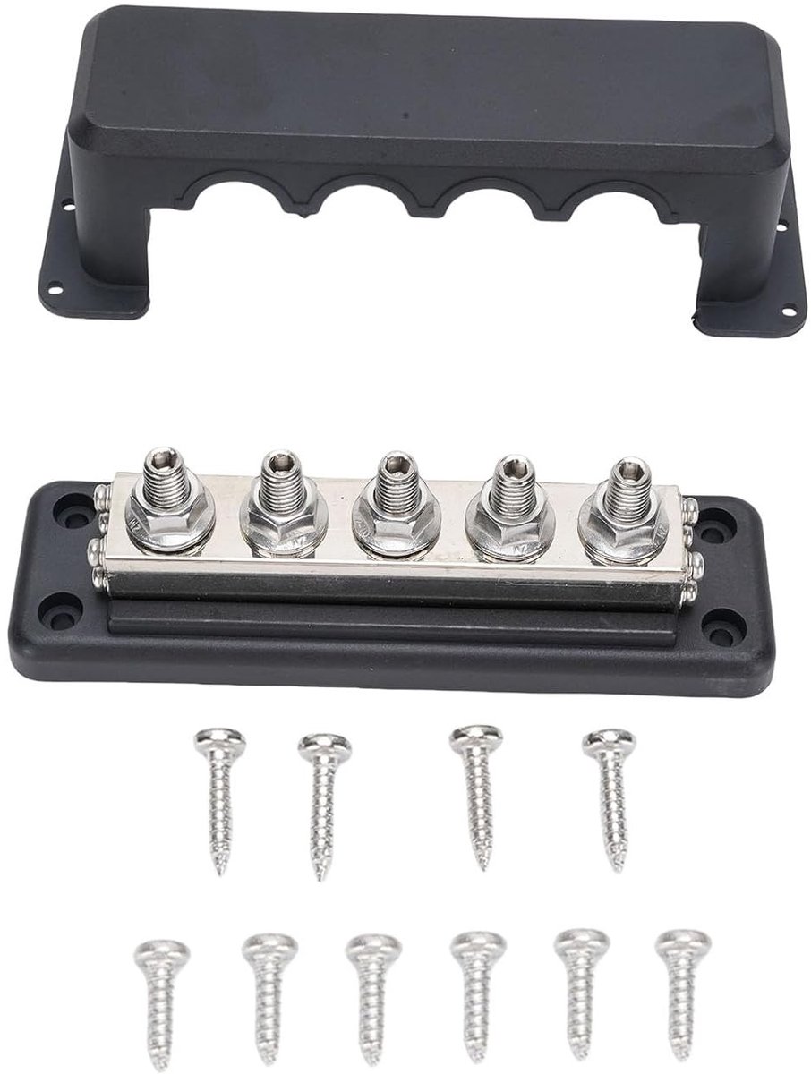 Krachtige 600A Verdeelblok voor Marine Accu's, 300V DC, Met M10 Knoppen en Robuuste Busbar Terminal voor Auto, RV en Boot