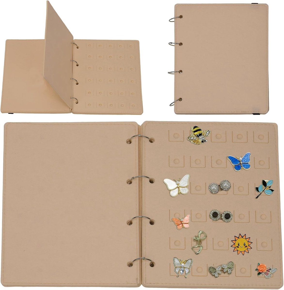 Pin Display Boek voor Enamel Pins, 120 Pins Capaciteit, 4 Pagina's, Perfecte Organizer voor Badges en Sieraden, Ideaal voor Verzamelingen en Tafelopstelling