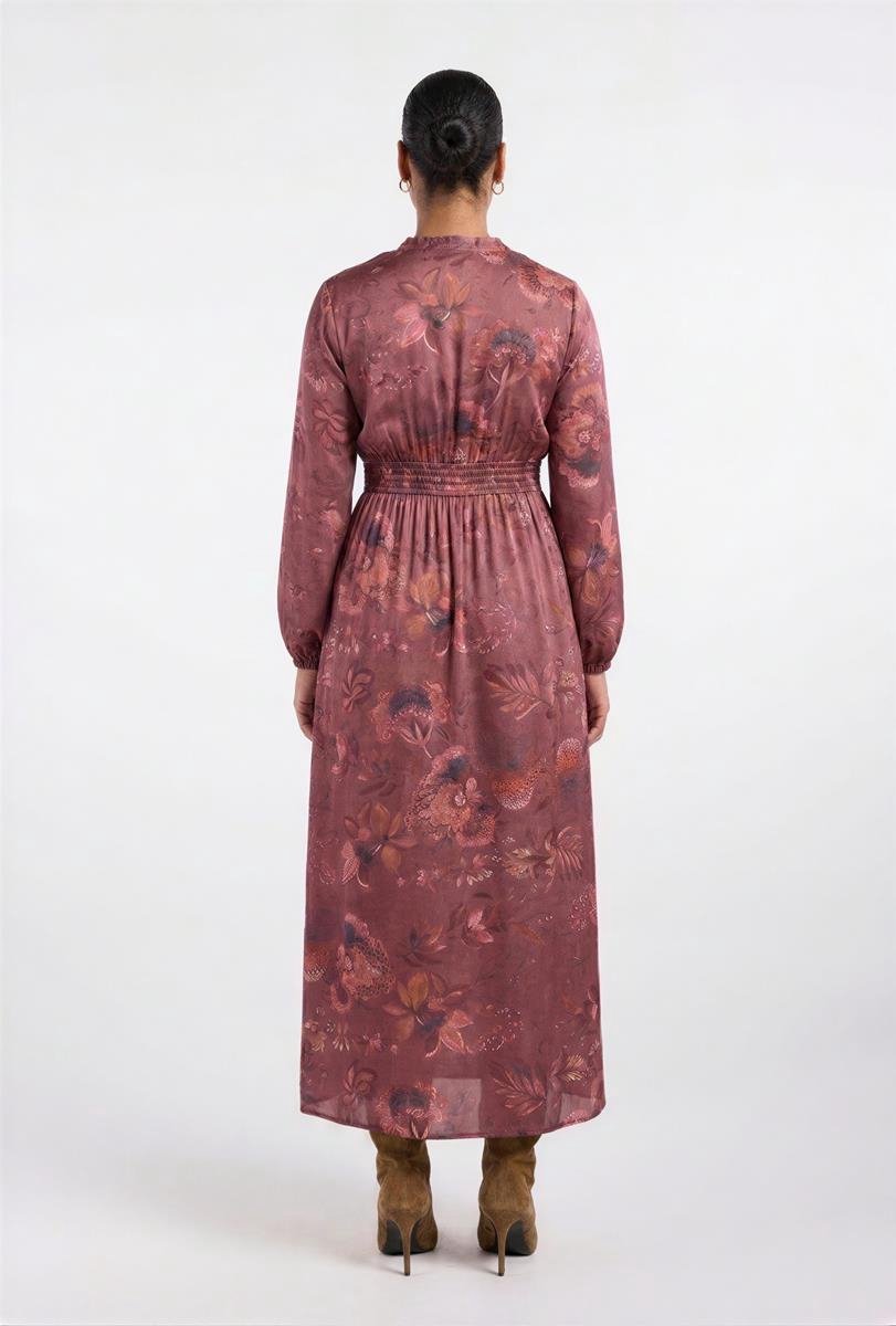 DIDI Dames Dress Alma Brown Autumn rose print maat 46