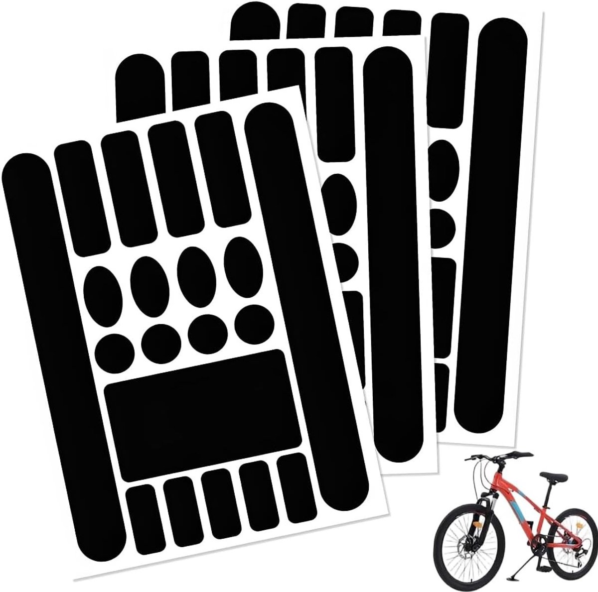 Set van 3 Fietskaderbeschermers, Carbon Stickers, Beschermfolie voor Fietsframe, Schadepreventie voor Verf, Duurzame Fietsframe Bescherming