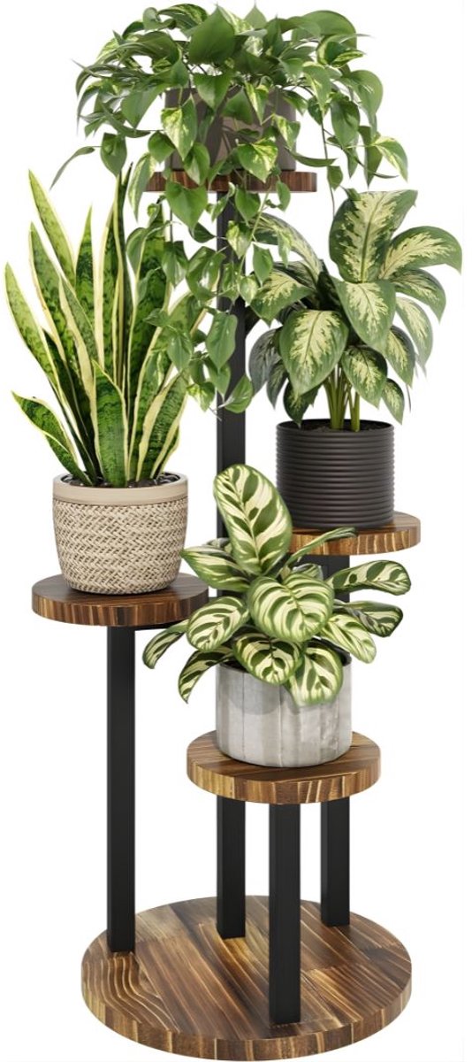KIRA® Plantenrek - Modern Interieur Design - Decoratief Plantenrek voor Binnen - Bruin - 41cm x 41cm x 80cm