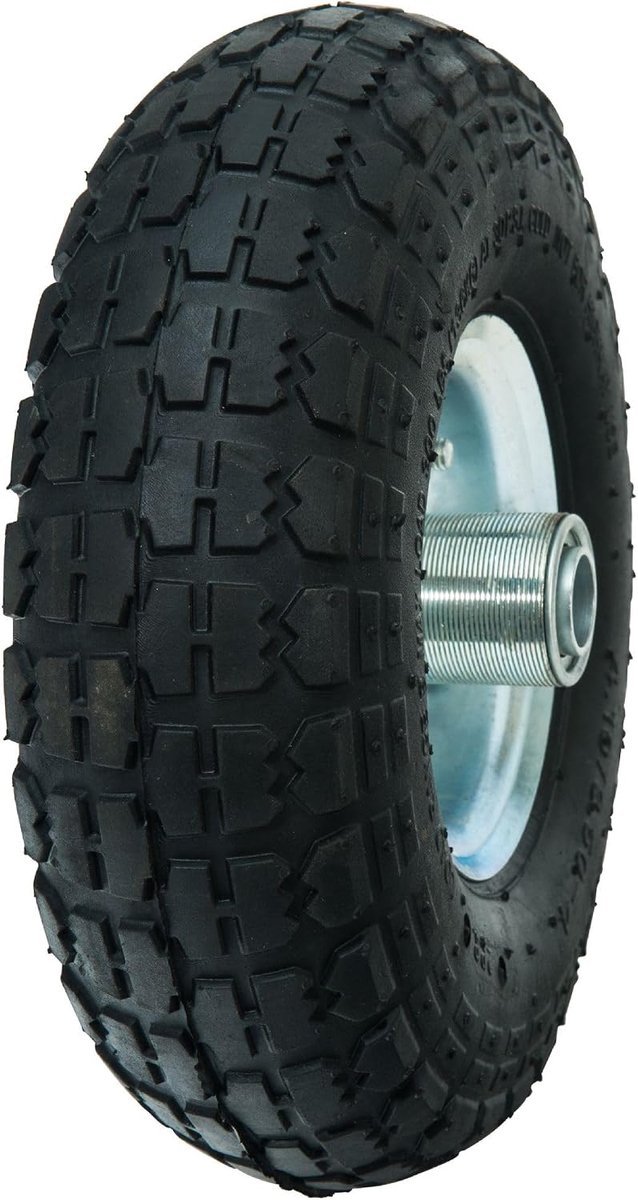 Opblaasbaar Wiel - Luchtband - Verplaatsen van Lasten - Offset As - 260 x 85 mm - Grijs — afbeelding 4