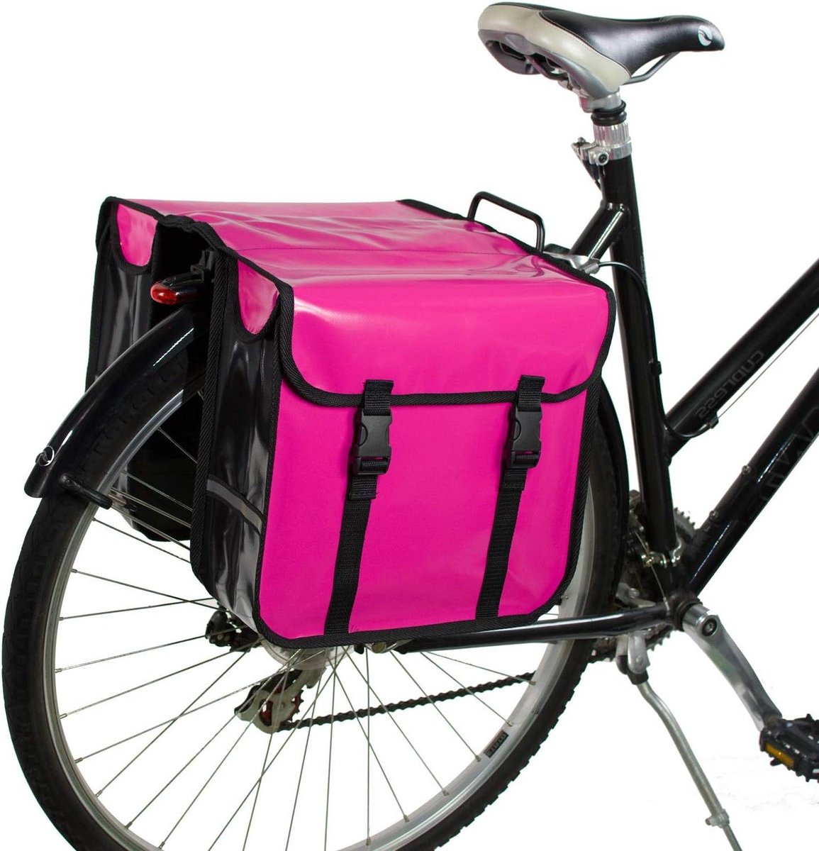 Fietstassen Set - Dubbele Tassen - Boodschappen Vervoeren - Waterdicht Tarpaulin Materiaal - 26 Liter - Roze