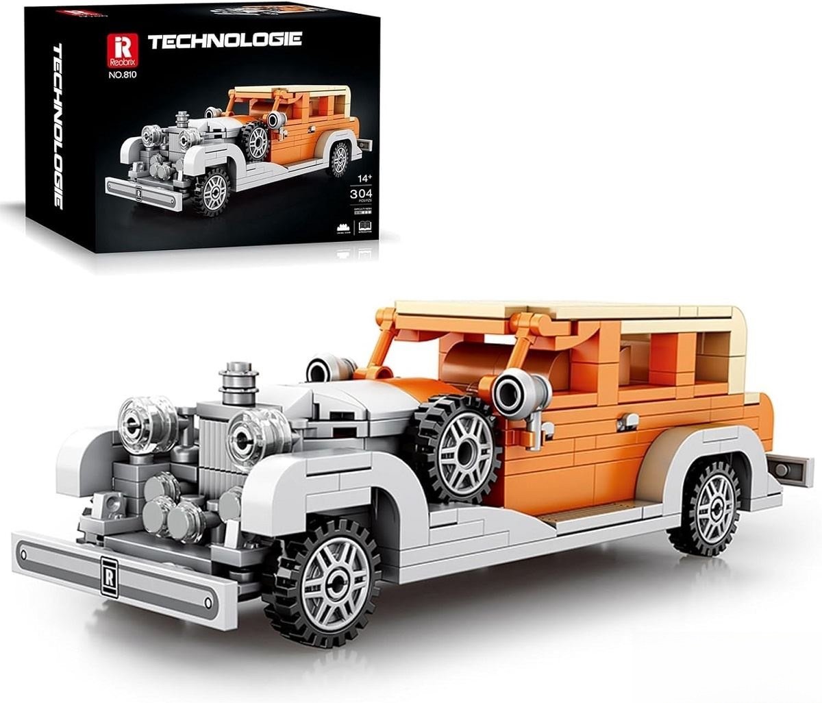 Reobrix 810 Rolls-Royce Phantom II bouwset | City fast champions adventure | Creator classic motor bouwpakket | Technic speelgoed ideas voor volwassenen | Icons furious speed auto geschikt voor lego | Technische bouwdoos met 304 bouwstenen