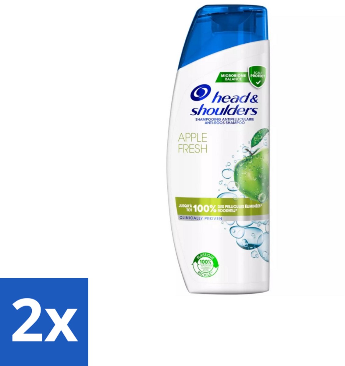 2 x Head & Shoulders - Anti-Roos Shampoo - Apple Fresh - 285ml - Anti-Roos Shampoo - Roos Shampoo - Hoofdhuidverzorging - Haarverzorging - Apple Fresh