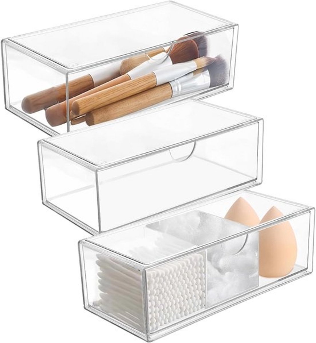 3-delige Acryl Kaptafel Organizer - Stapelbare Cosmetica Organizer voor Badkamer en Slaapkamer