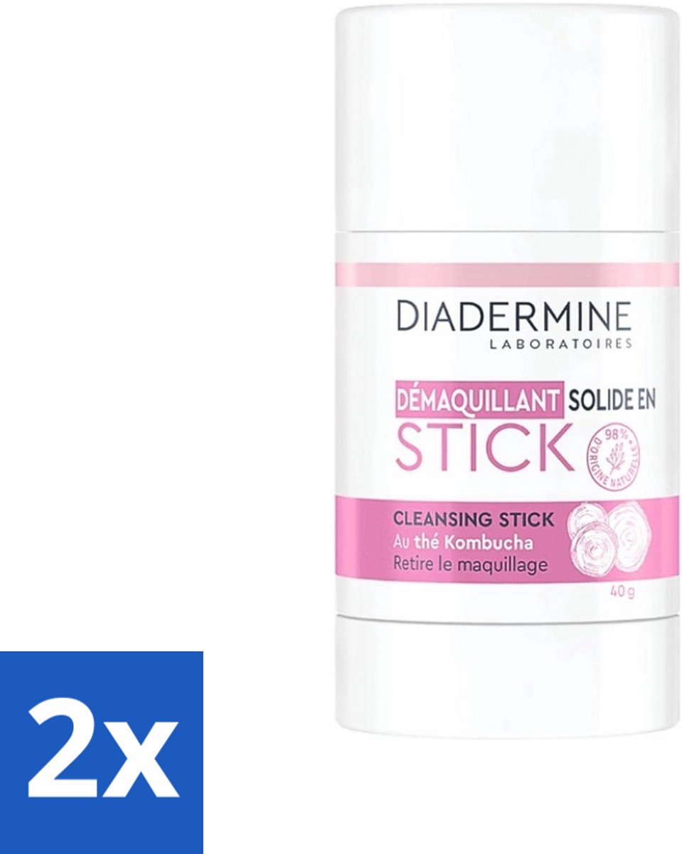 2 x Diadermine - Essential Care - Cleansing Stick - Kombucha - 40g - Huidreiniger - Reinigingstick - Kombucha Thee - Gezichtsreiniger - Gevoelige Huid