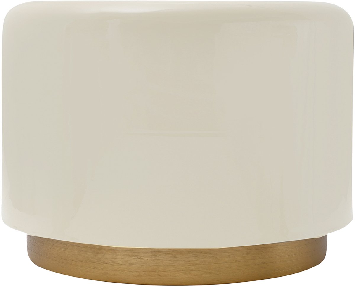 Padiro ronde bijzettafel Ø 51,5 x 43 cm - elfenbein - Modern Art-Déco Glamour Look - ijzeren onderstel