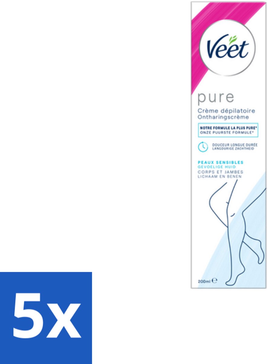 Veet Minima - Ontharingscrème - Gevoelige Huid - Frisse parfum - 200ml - Bulkverpakking - 5 stuks