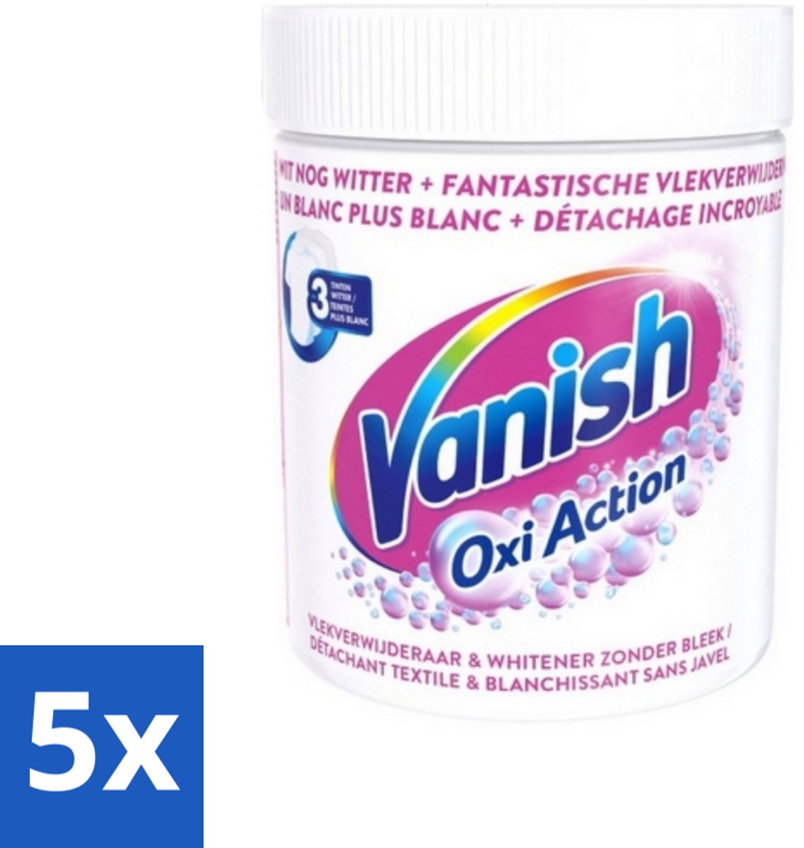Vanish Oxi Action - Vlekkenverwijderaar Poeder - Zonder Bleek - Witte Was - 550 Gram - Bulkverpakking - 5 stuks