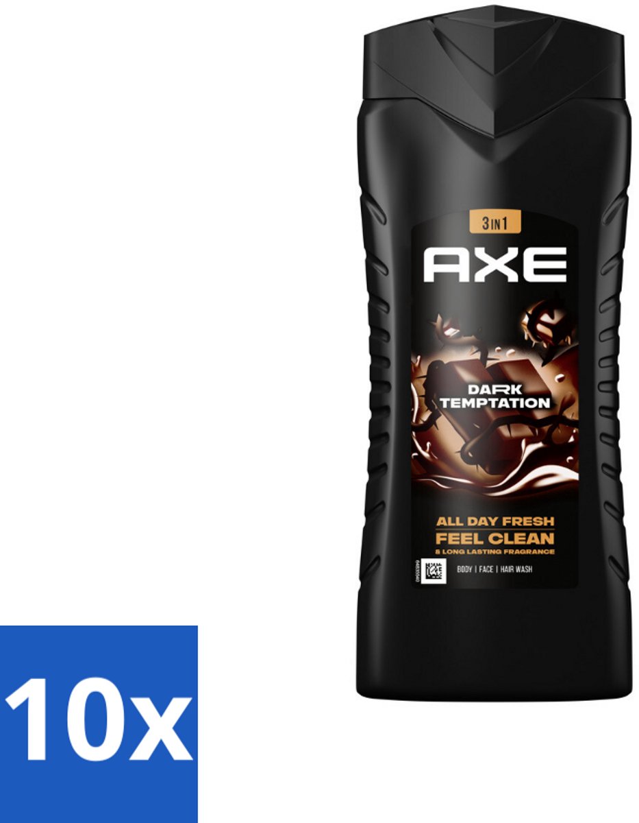 Axe 3-in-1 Douchegel XL Dark Temptation 400 ml - Bulkverpakking - 10 stuks