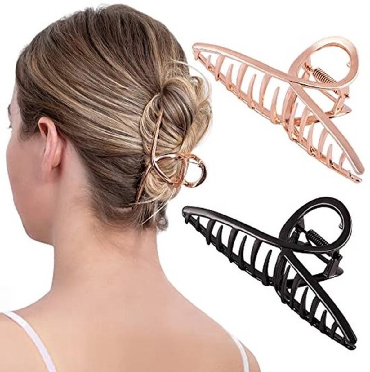 Grote Haarclips voor Dik Haar - Stijlvolle Haarklemmen voor Vrouwen - 2 Stuks Metalen Haaraccessoires