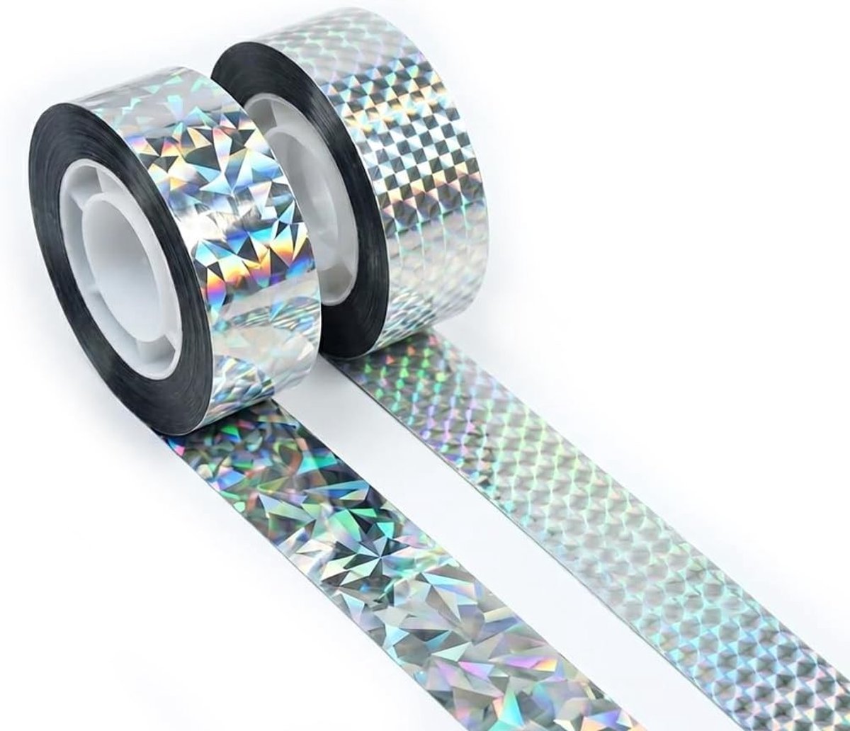 Reflecterende Vogelafschrikband - 2 Rollen van 24mm x 80m voor het Afschrikken van Vogels, Ideaal voor Balkon en Kersenboom, Effectieve Bescherming Tegen Duiven en Andere Vogels