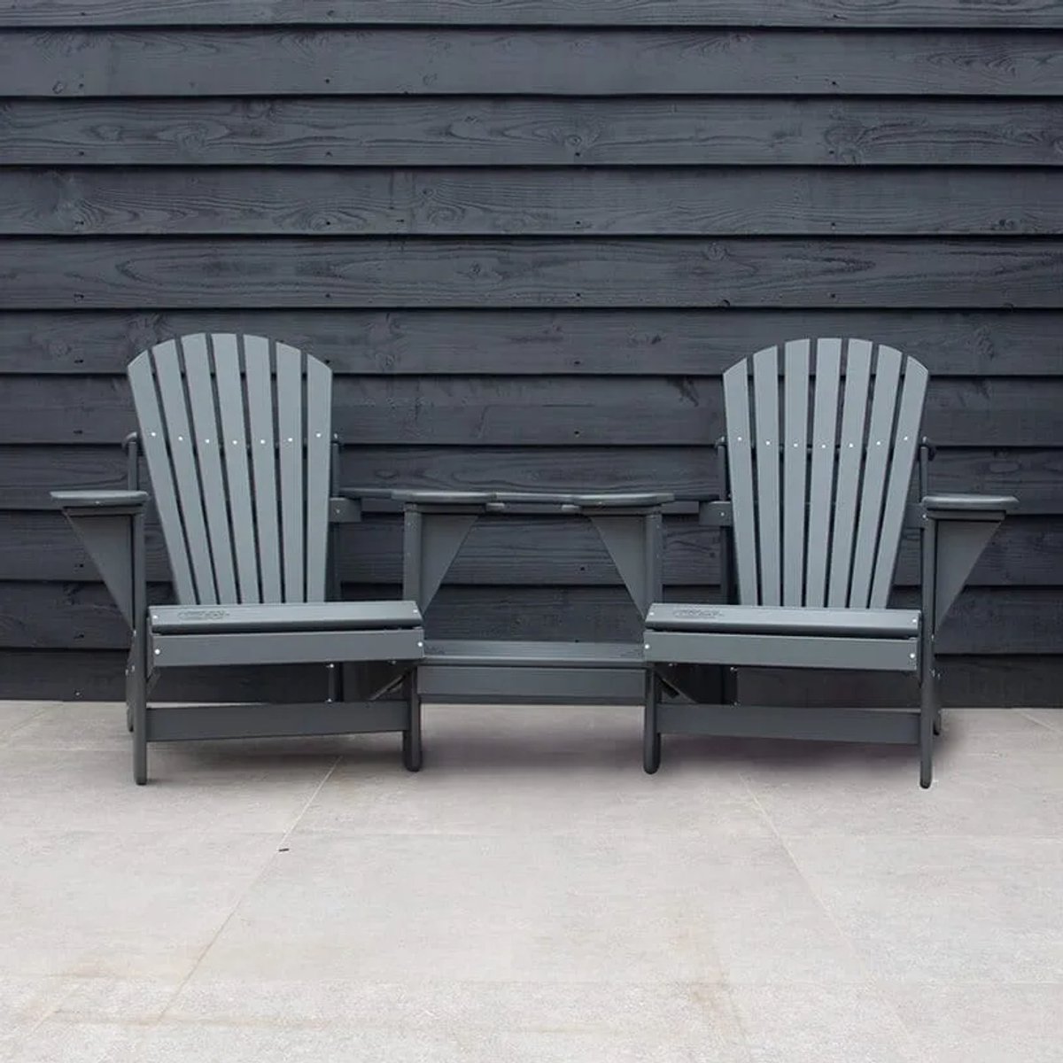 Originele Adirondack Tete-a-tete Tuinbank | Kunststof | Grijs | 10 jaar garantie | Binnen 2-5 werkdagen geleverd | Canada Comfy Chair