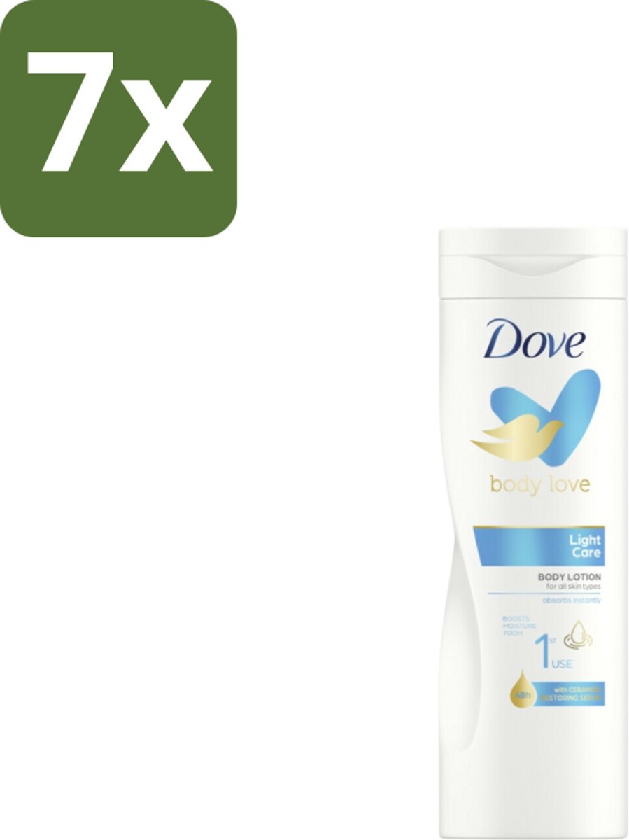 Dove – Bodylotion – Body Love Light Care – Ceramide Restoring Serum – 400 ml - Bulkverpakking - 7 stuks