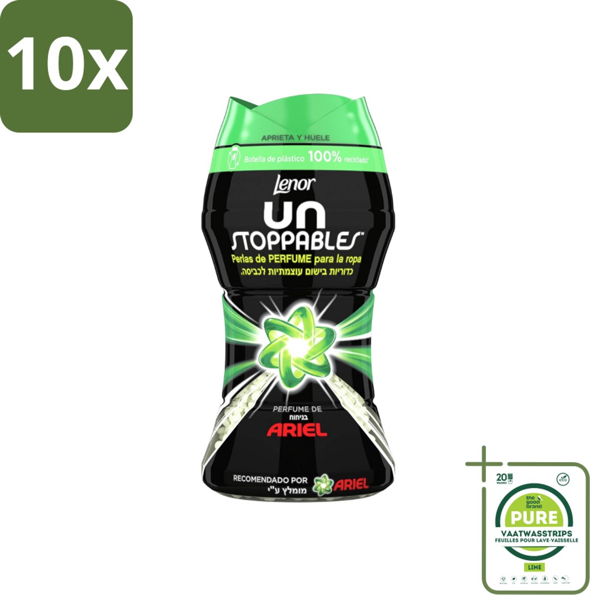 10 x Lenor – Geurbooster – Parfum van Ariel – 11 Wasbeurten – 140 g - Grootverpakking - Geurbooster - Wasgeur - Frisse Geur - Schone Geur - Ariel Geur
