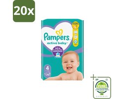 20 x Pampers – Luiers – Active Baby Maat 4 – 46 Luiers - Grootverpakking - Baby Luier - Baby Droog - Baby Luchtdoorlatend - Baby Comfort - Baby Nacht