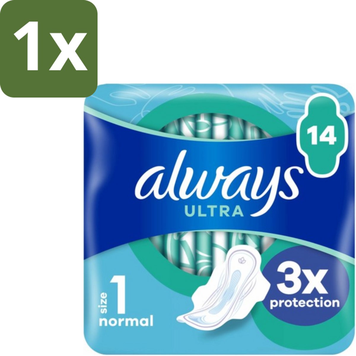 1 x Always – Maandverband – Ultra Normal Plus – 14 Maandverbanden - Maandverband Met Vleugels - Normale Menstruatie - Altijd Ultra Normal Plus - Menstruatiebescherming - Ultradun Maandverband
